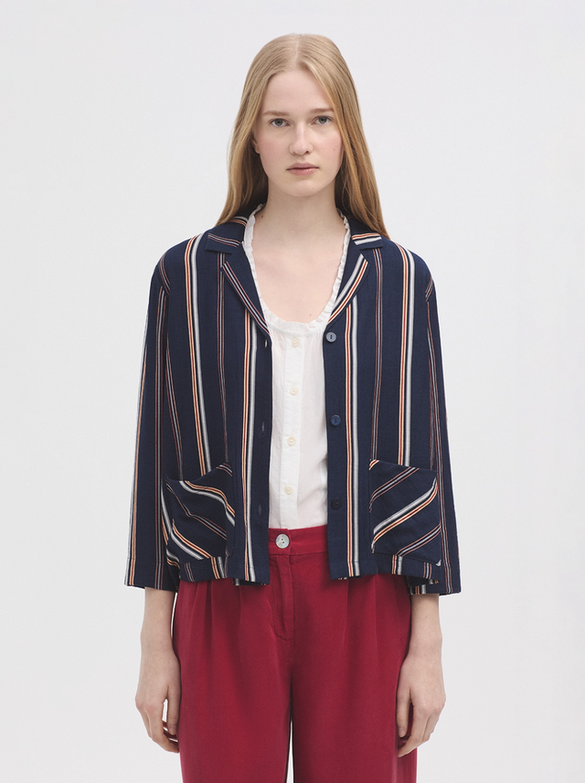 Tiny Stripes Blazer | Navy | Nice Things
