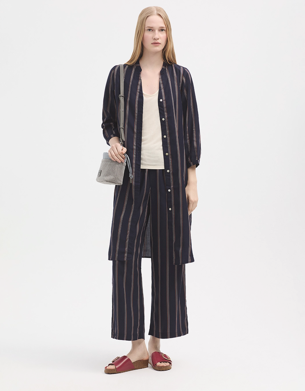 Tiny Stripes Trouser | Navy | Nice Things