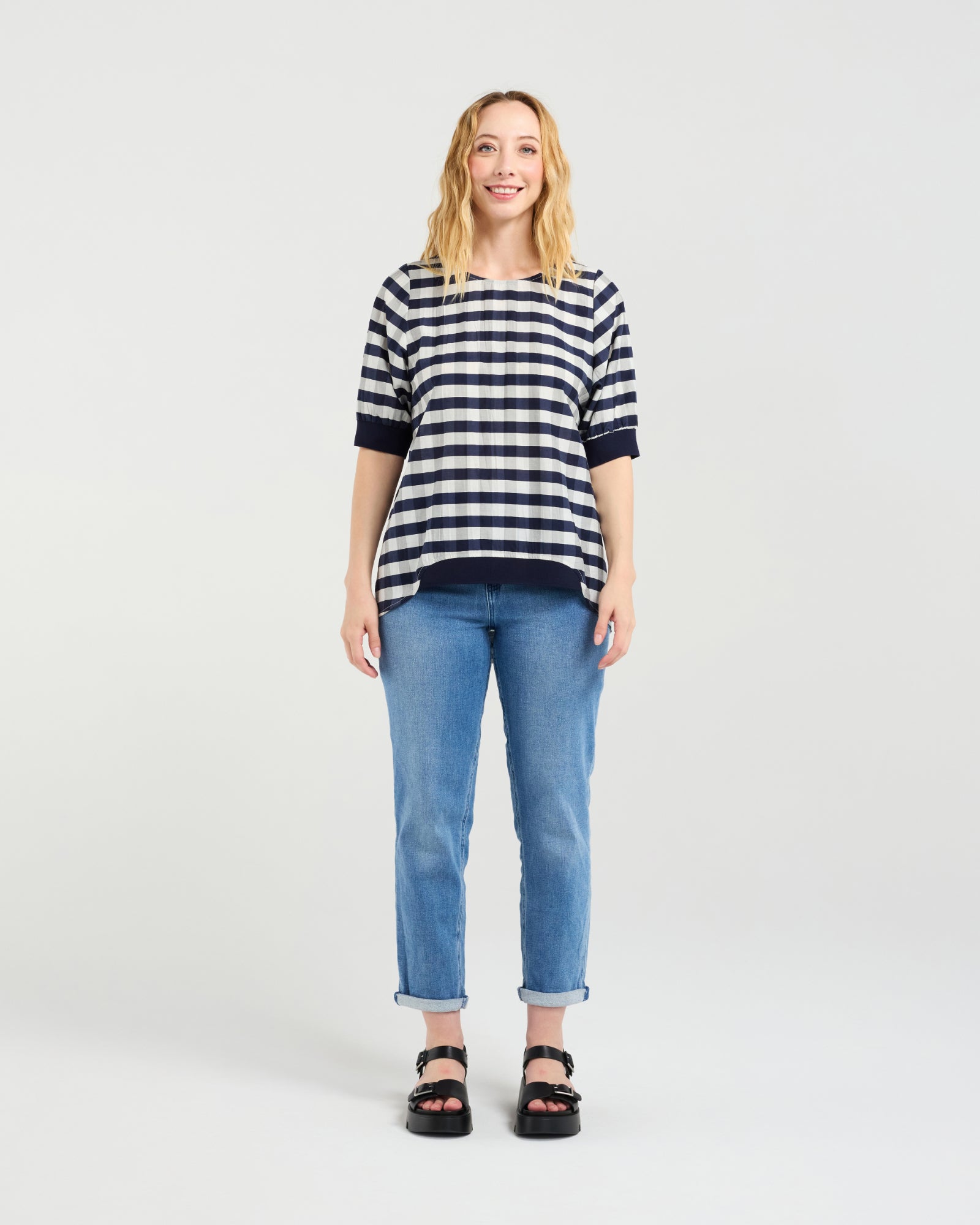Havana Top | Navy Check | Zafina
