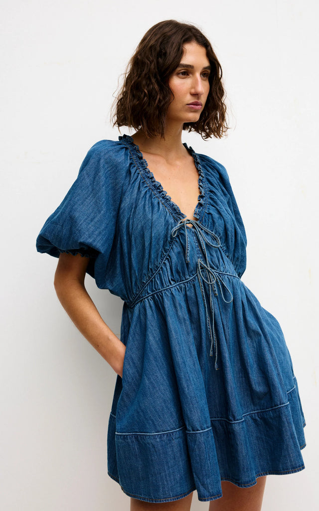 Pia Dress | Denim | Kinney