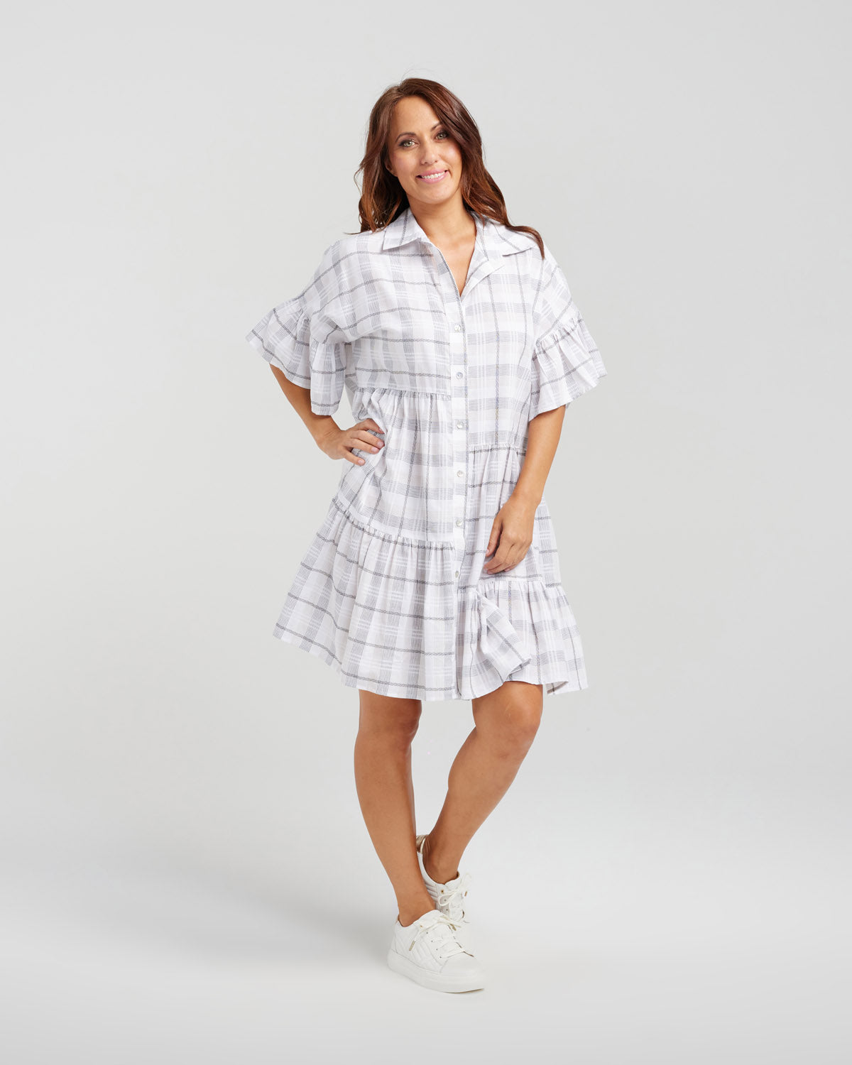 Kiera Dress | Oat Plaid | Zafina