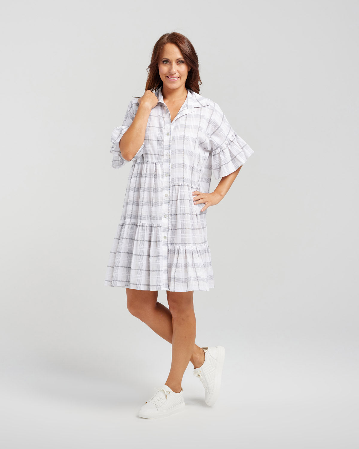 Kiera Dress | Oat Plaid | Zafina