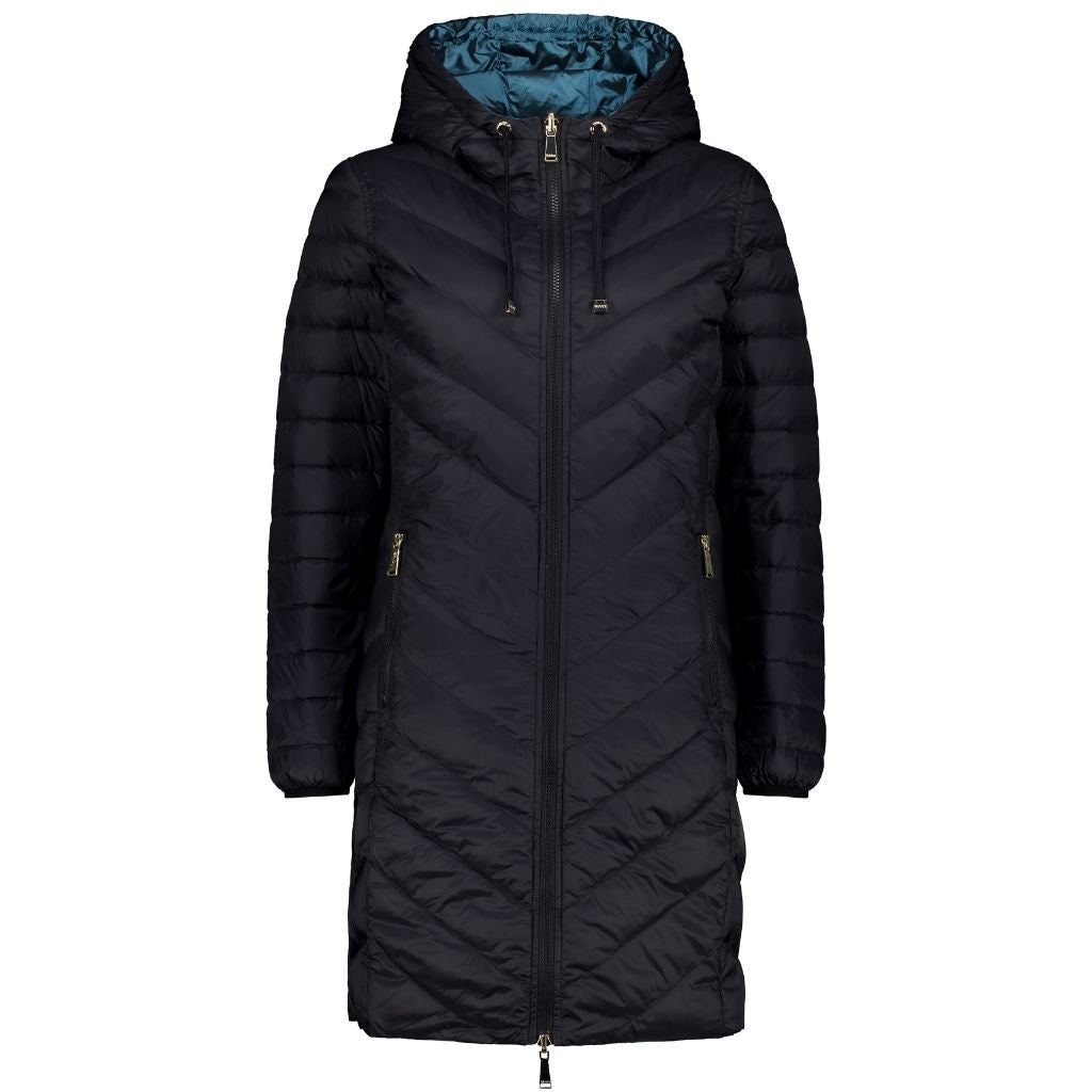 Arnie 90/10 Reversible Coat | Black/Empire Teal | Moke