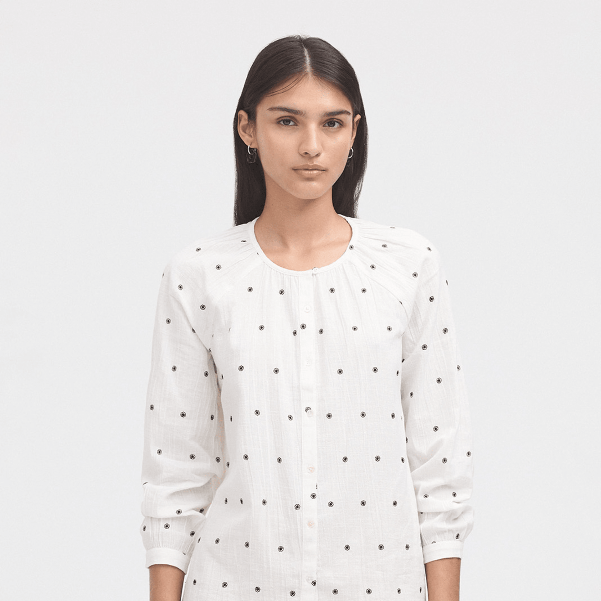 Floral Embroidered Blouse | Off White | Nice Things