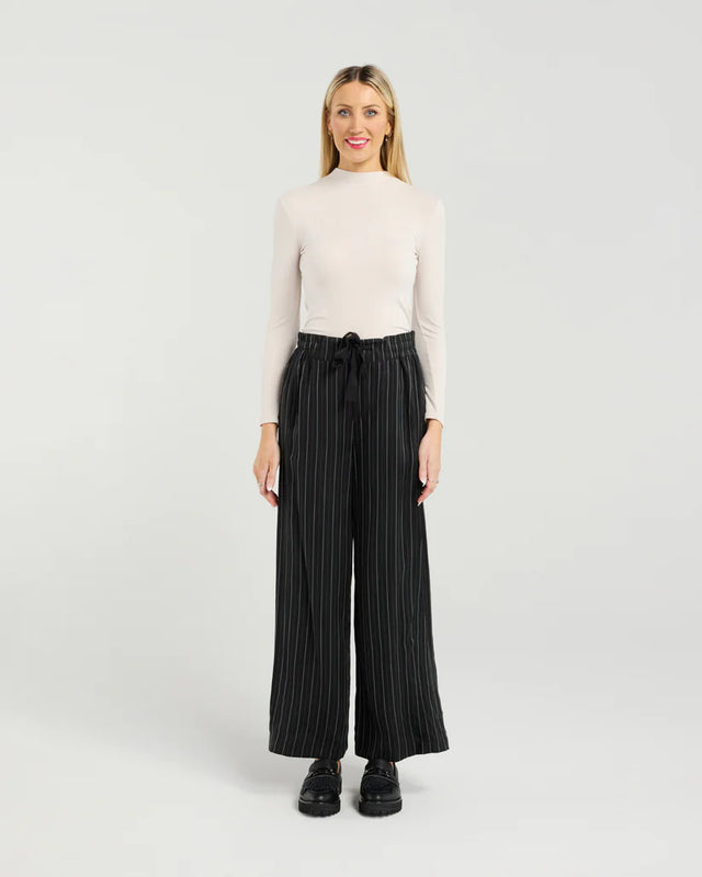 Chole Pant | Noir Pinstripe | Et Alia