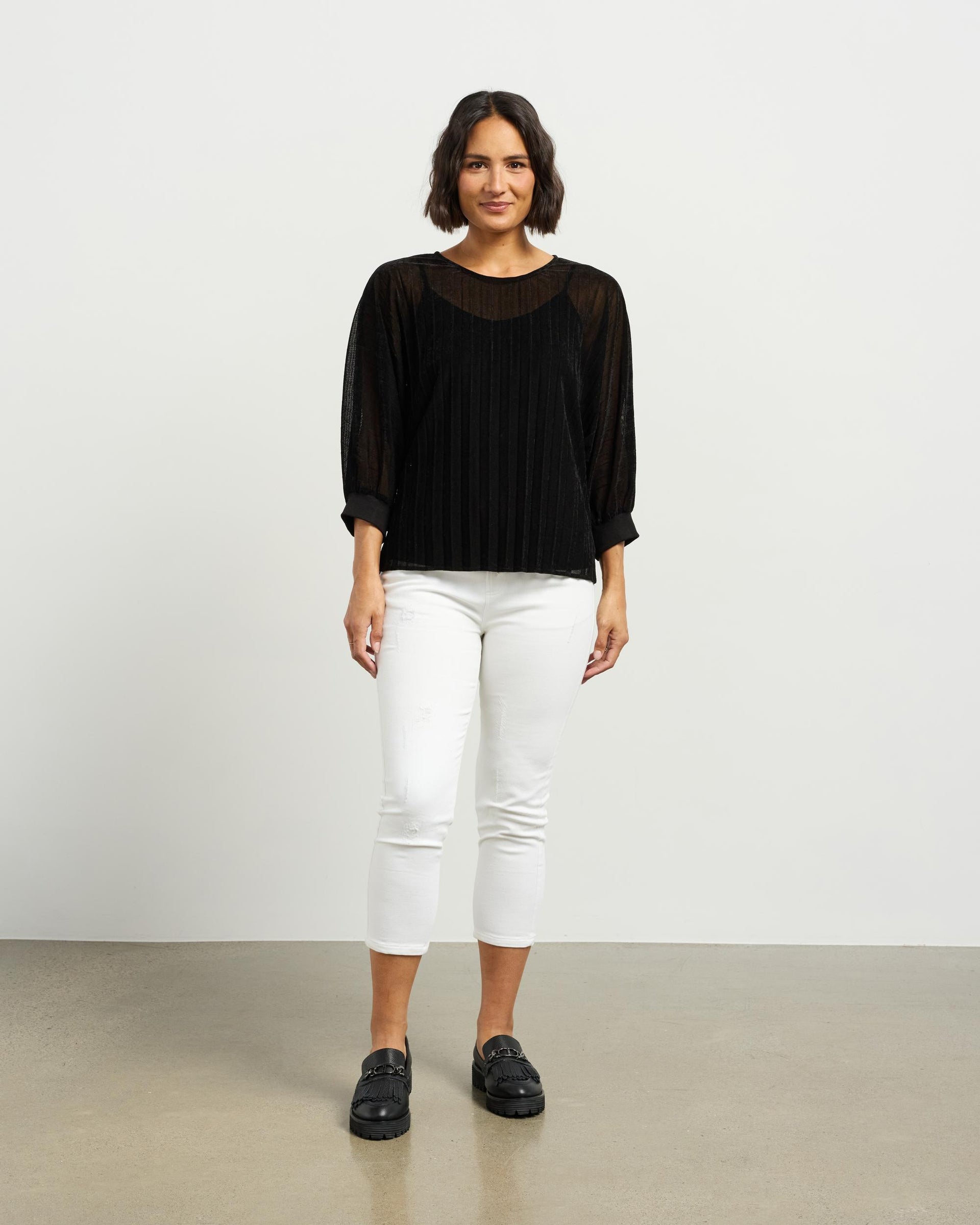 Aria Top | Black Velvet Mesh | Et Alia