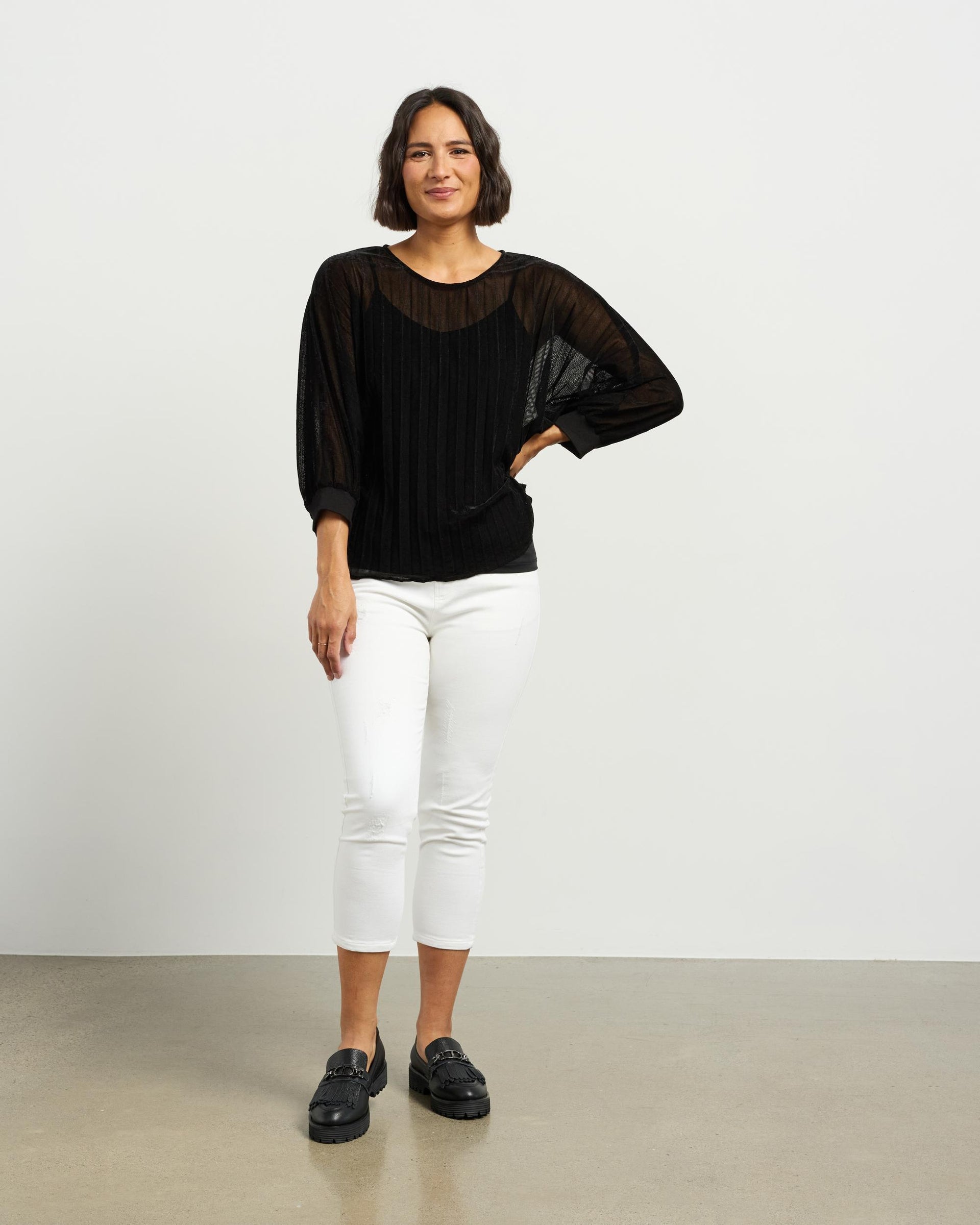 Aria Top | Black Velvet Mesh | Et Alia