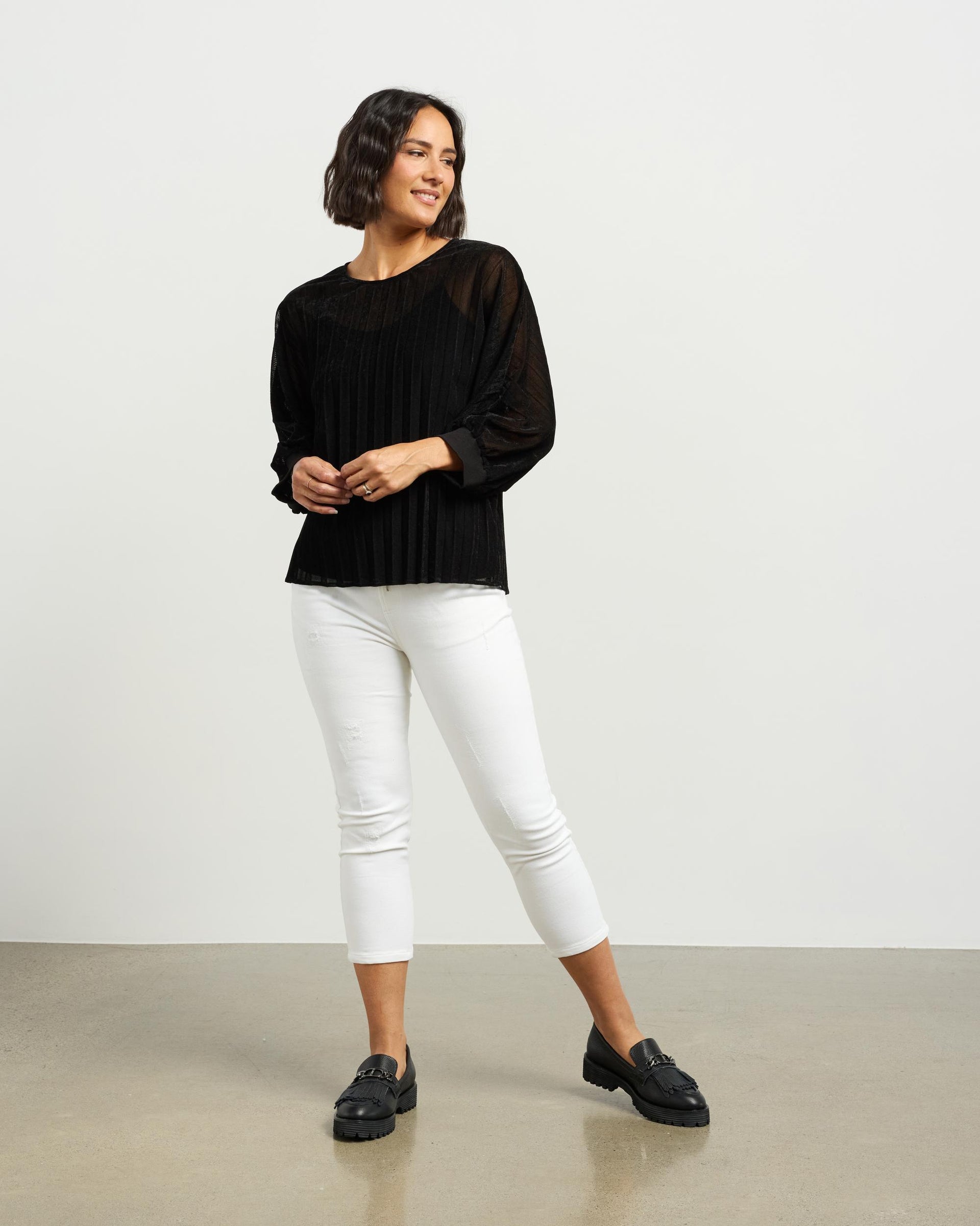 Aria Top | Black Velvet Mesh | Et Alia