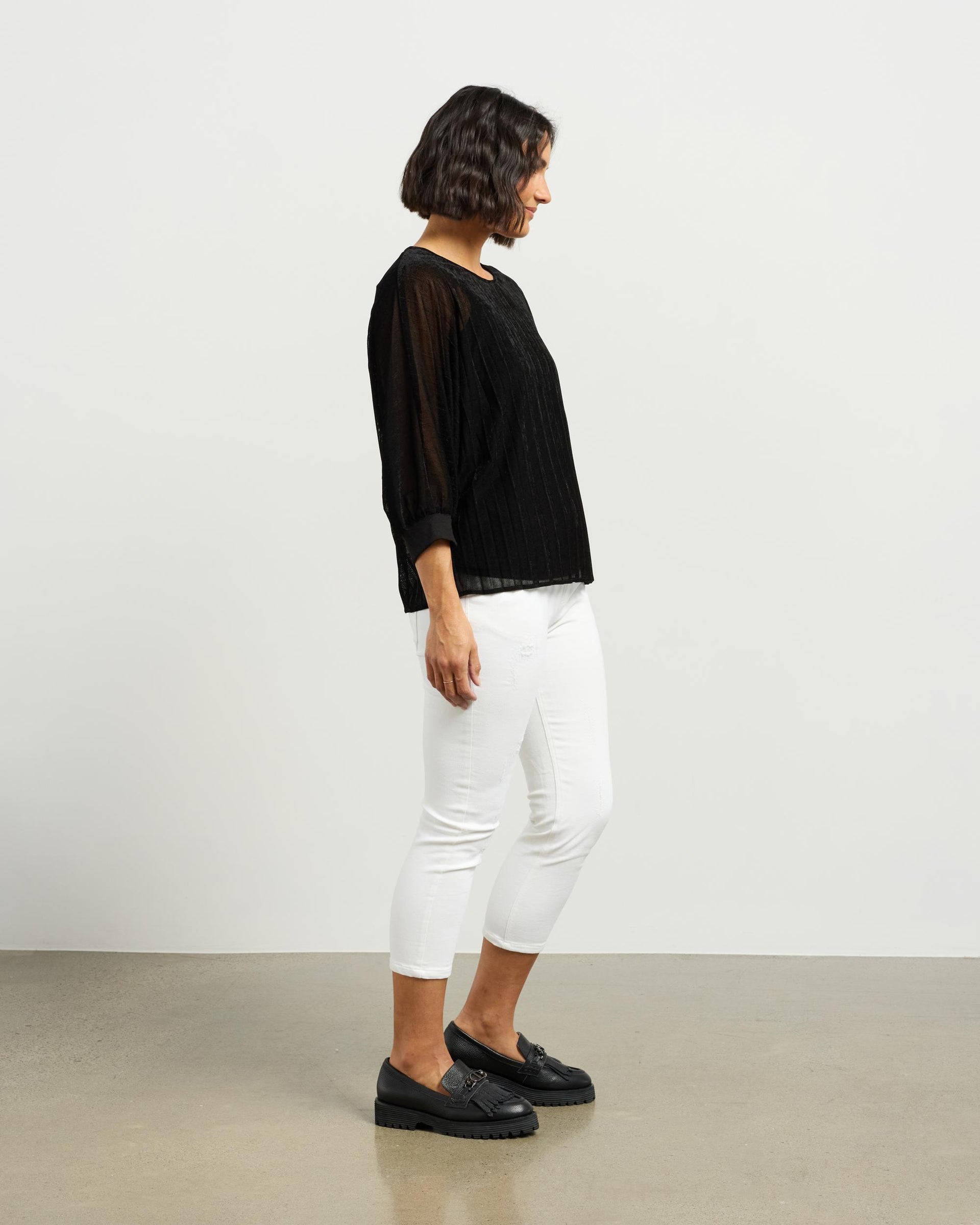 Aria Top | Black Velvet Mesh | Et Alia