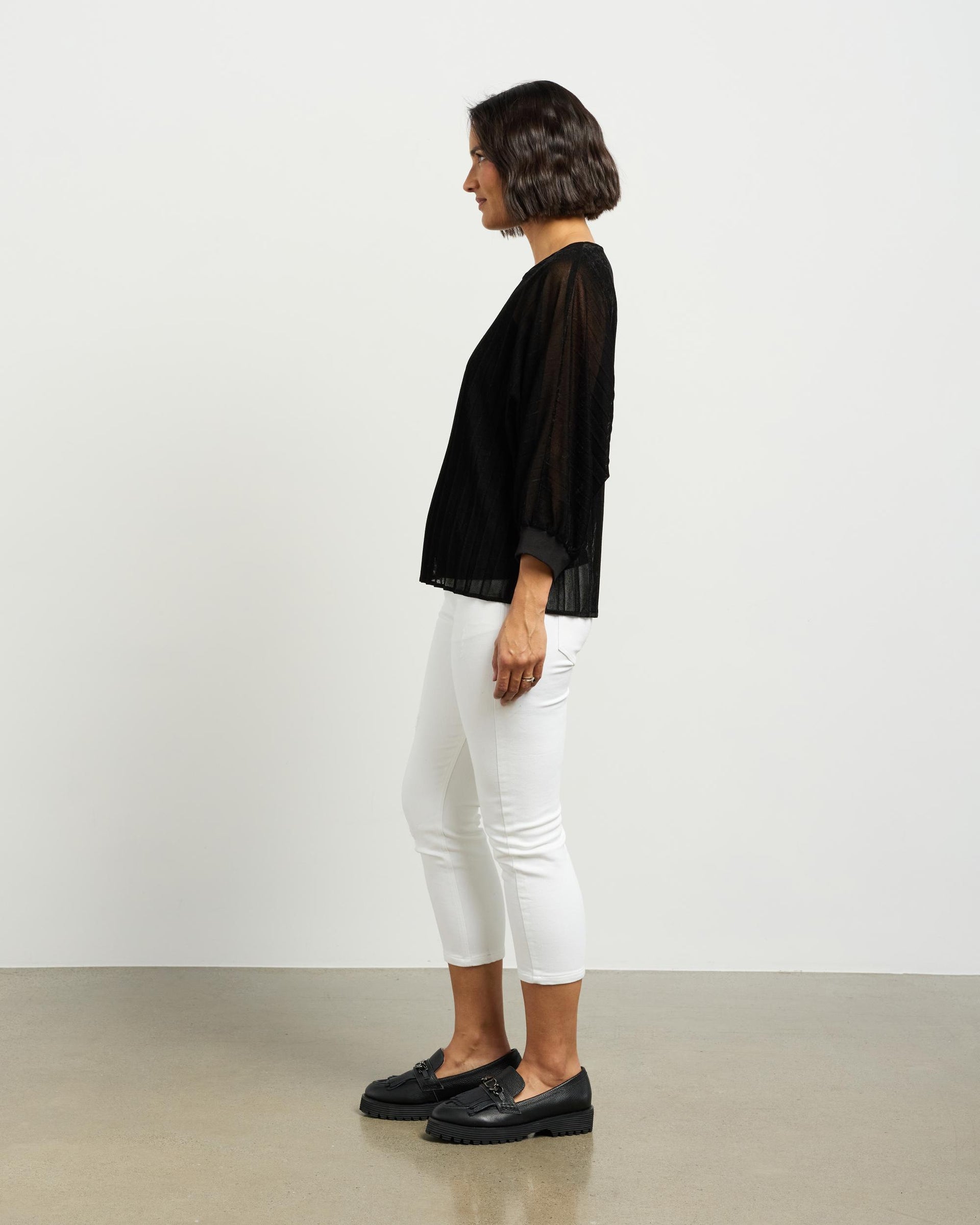 Aria Top | Black Velvet Mesh | Et Alia