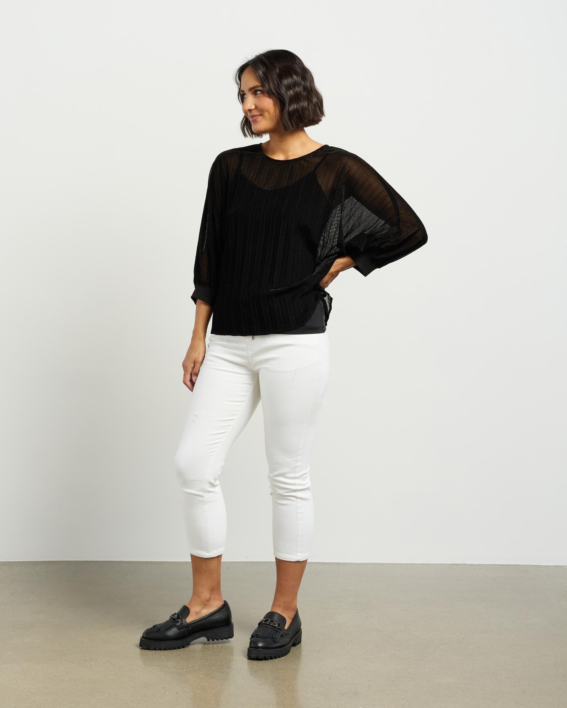 Aria Top | Black Velvet Mesh | Et Alia