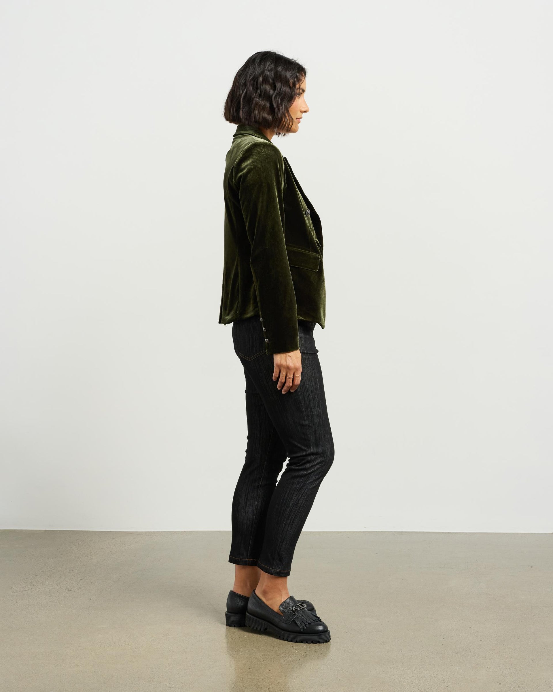 Ashton Blazer | Olive Vintage Velvet | Et Alia