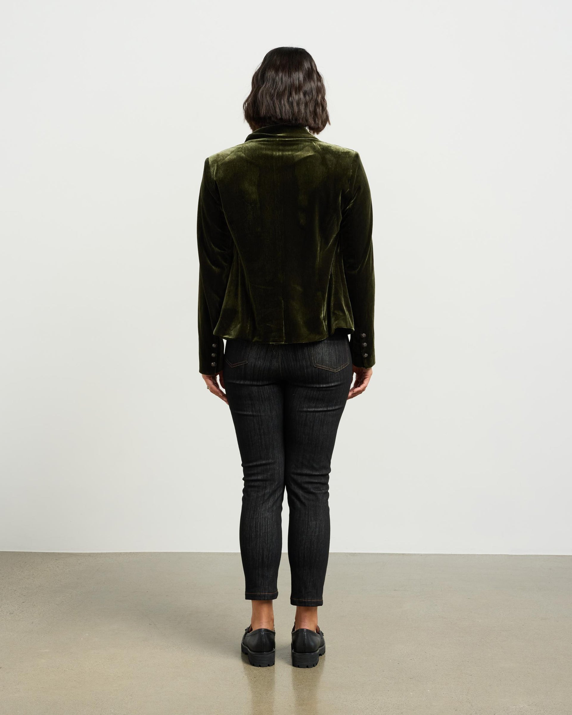 Ashton Blazer | Olive Vintage Velvet | Et Alia