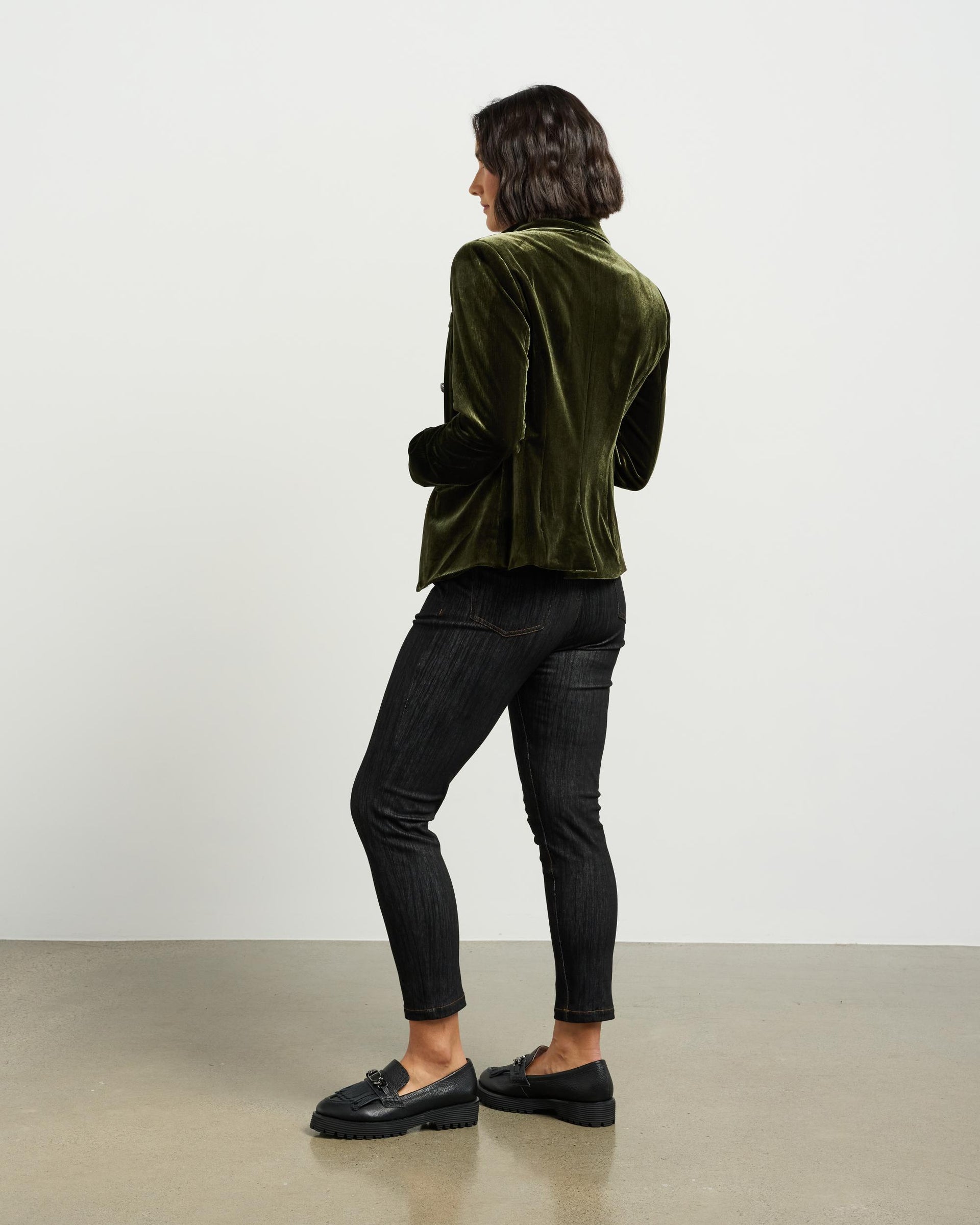 Ashton Blazer | Olive Vintage Velvet | Et Alia