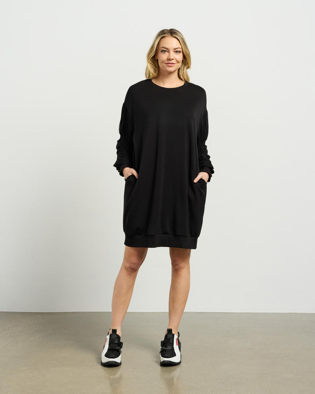 Mia Sweater Dress | Black | Et Alia