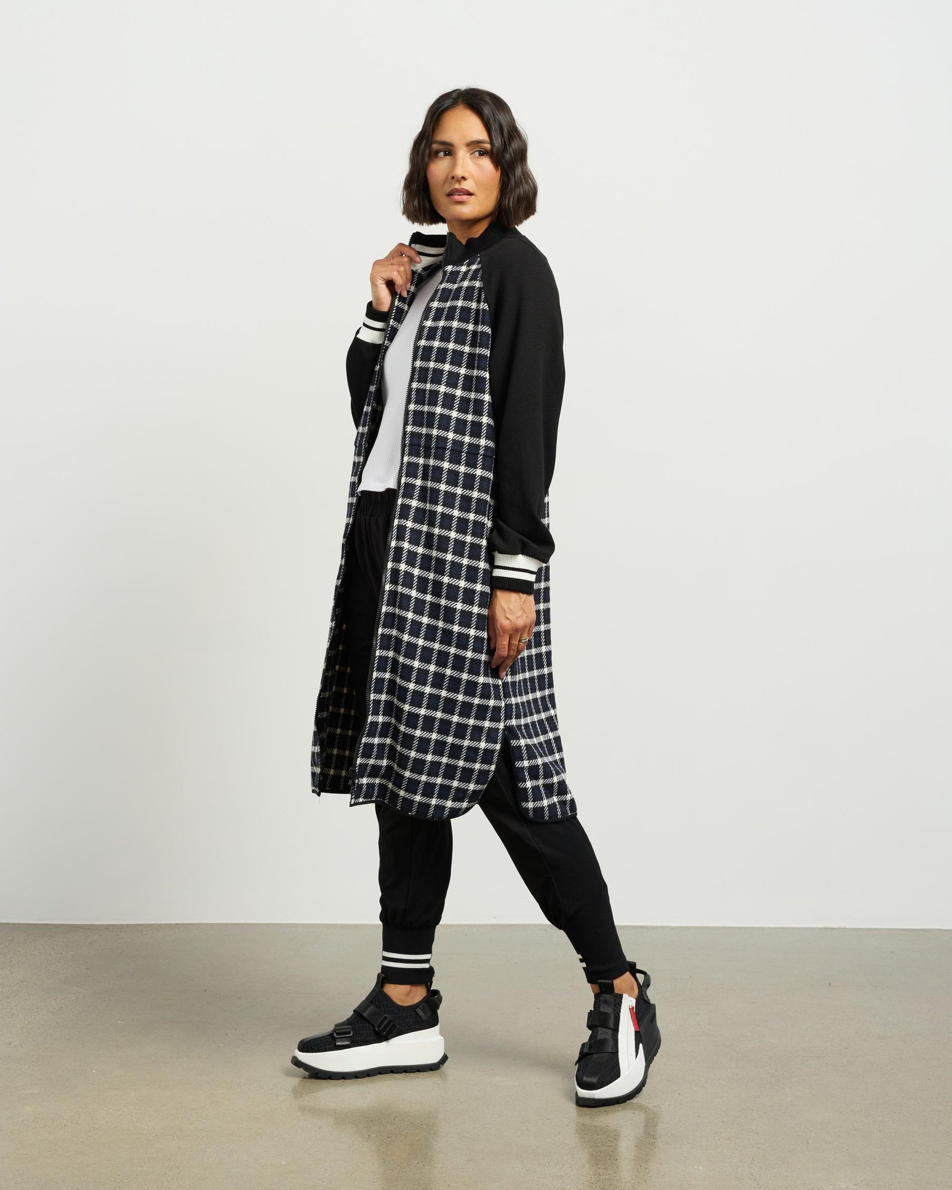 Nova Coatigan | Blue Black Plaid | Et Alia