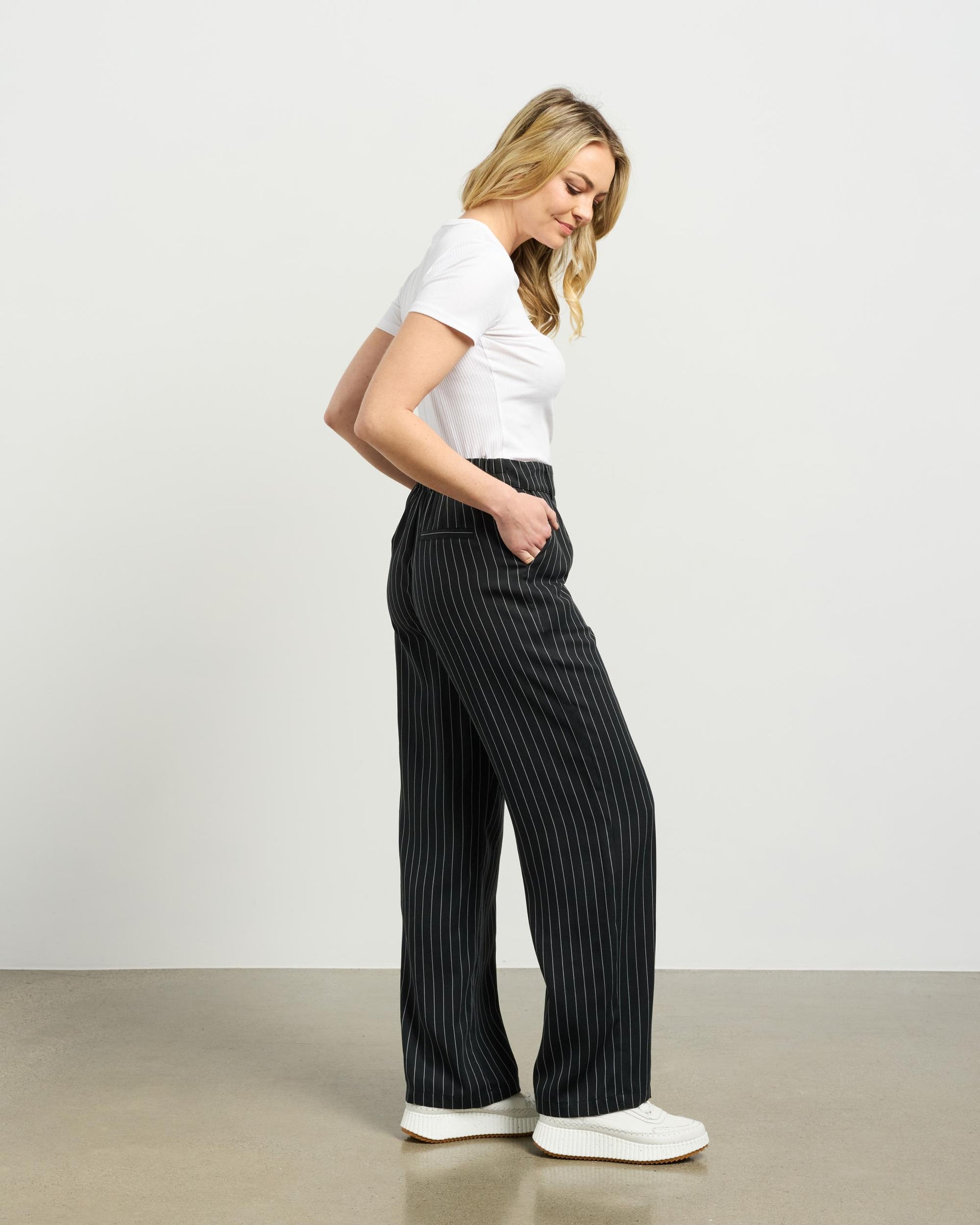 Riley Pant | Black Pinstripe | Et Alia