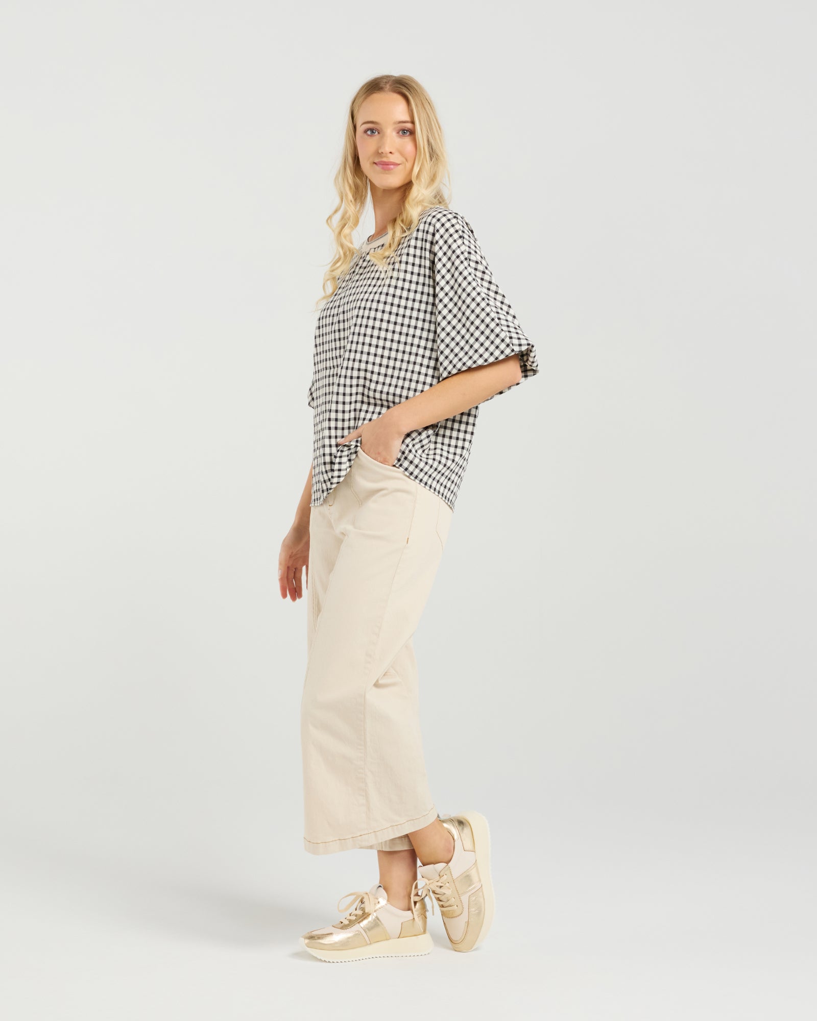 Aroha Top | Monochrome Check | Et Alia