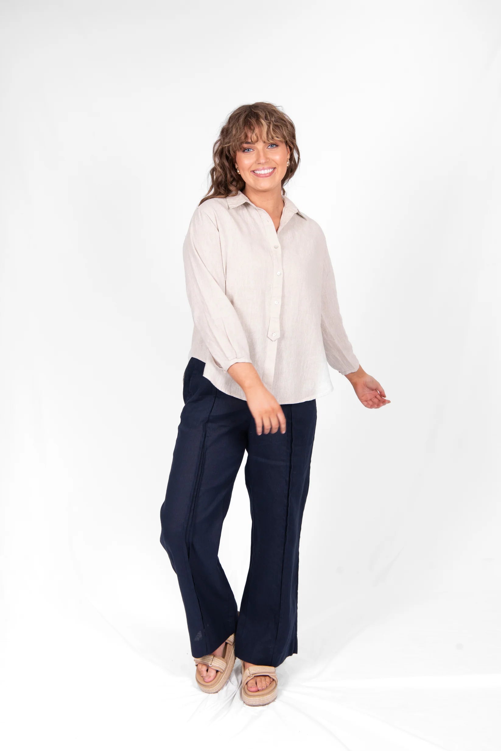 Linen Shirt | Natural | Bella
