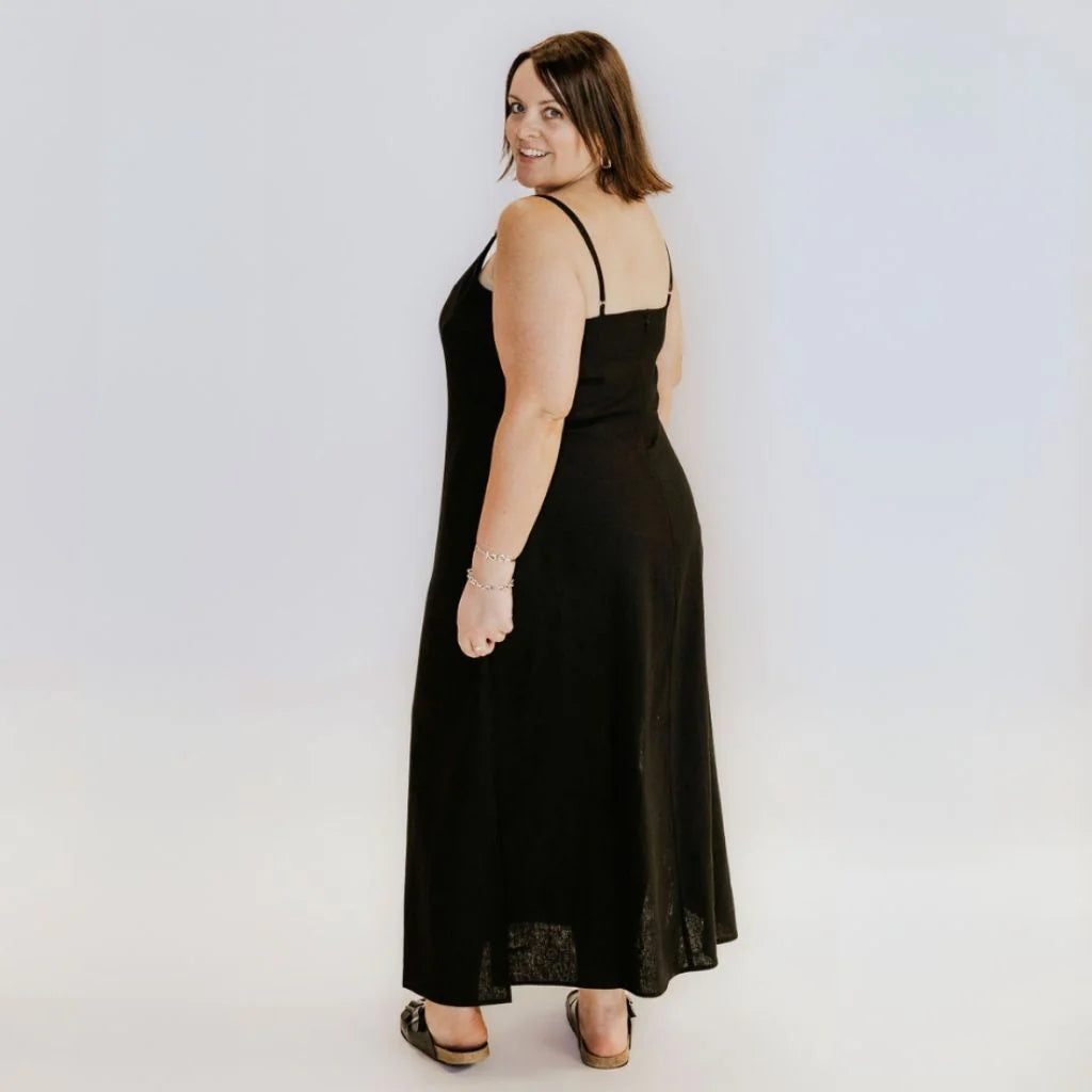 Gina Slip Dress | Black | Moke