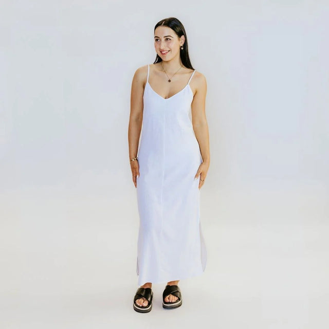 Gina Slip Dress | White | Moke