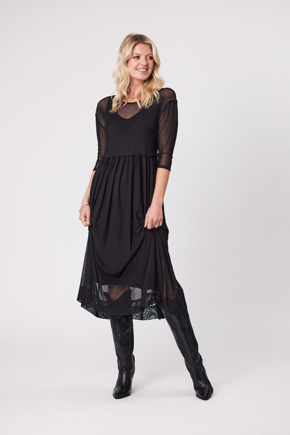 Sarai Dress | Black & Polka | Lemontree