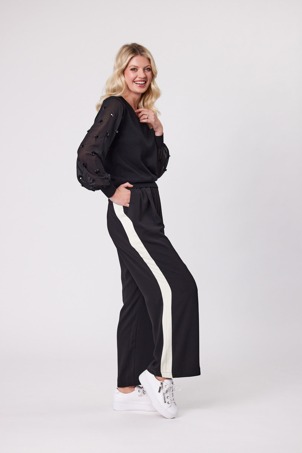 Darla Pant | Black/Cream | Lemontree