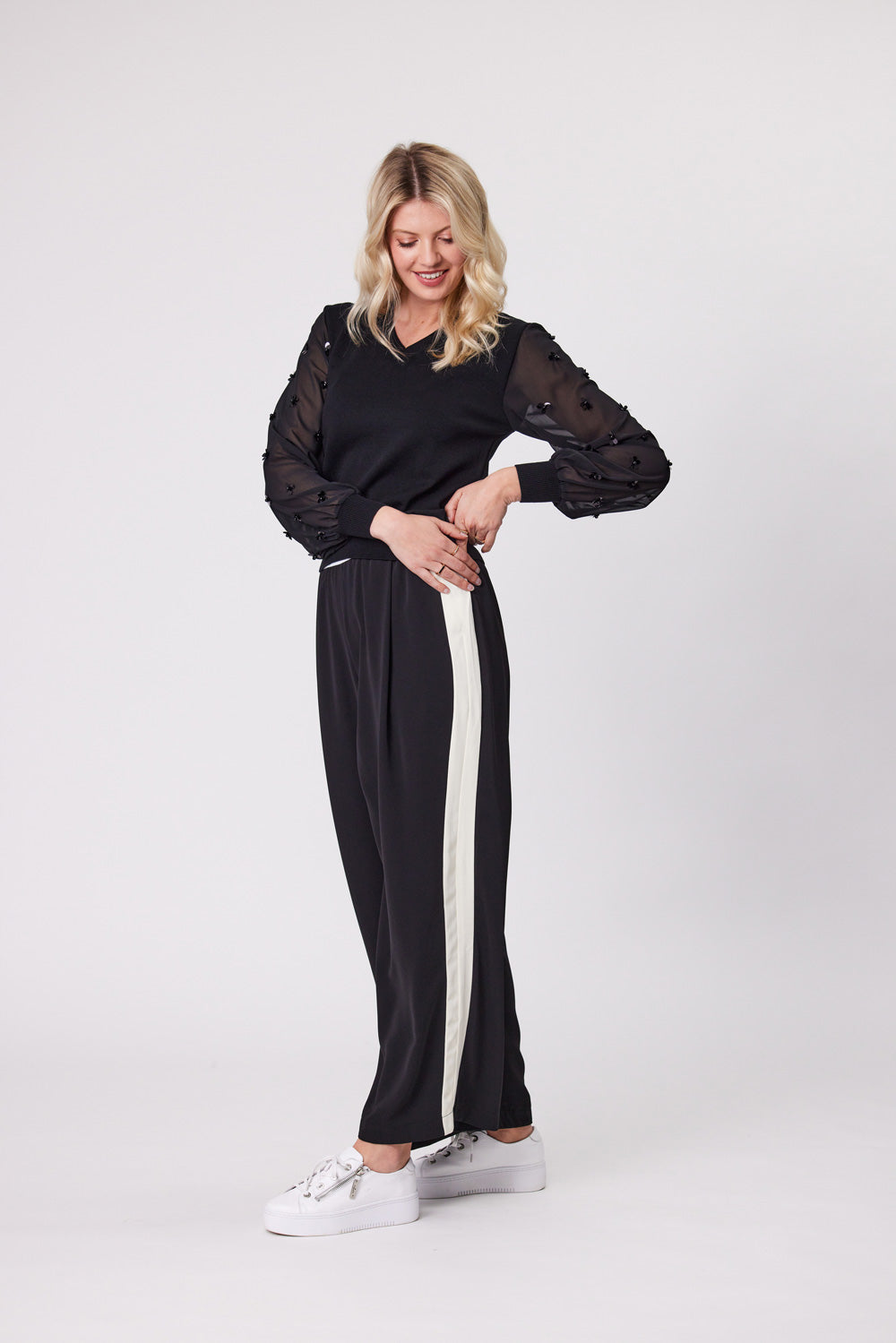 Darla Pant | Black/Cream | Lemontree