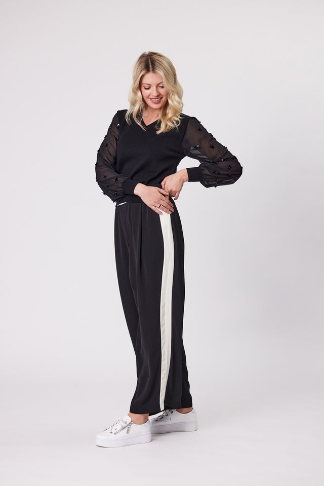 Darla Pant | Black/Cream | Lemontree