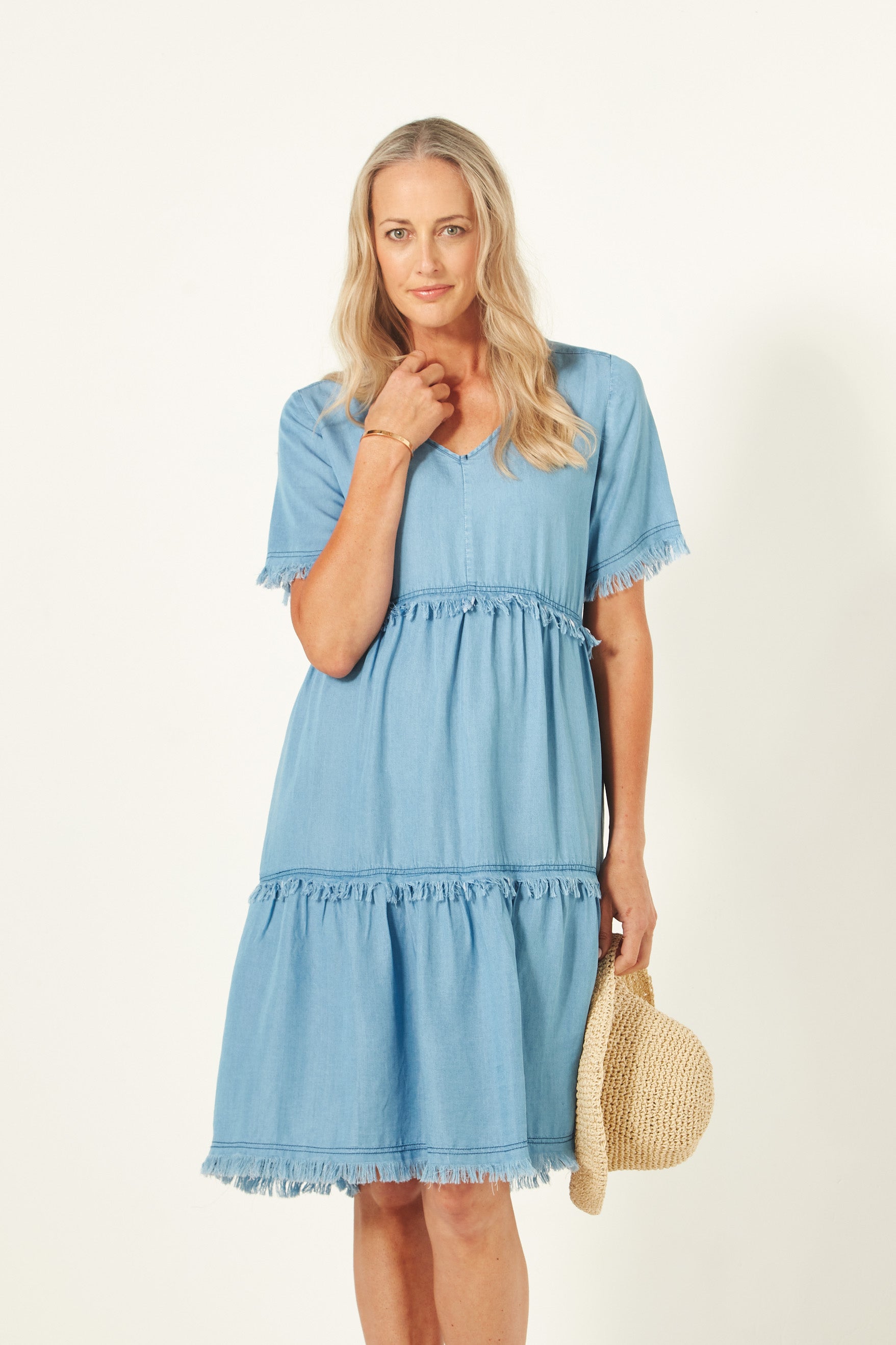 Beatrice Dress | Chambray | Lemontree