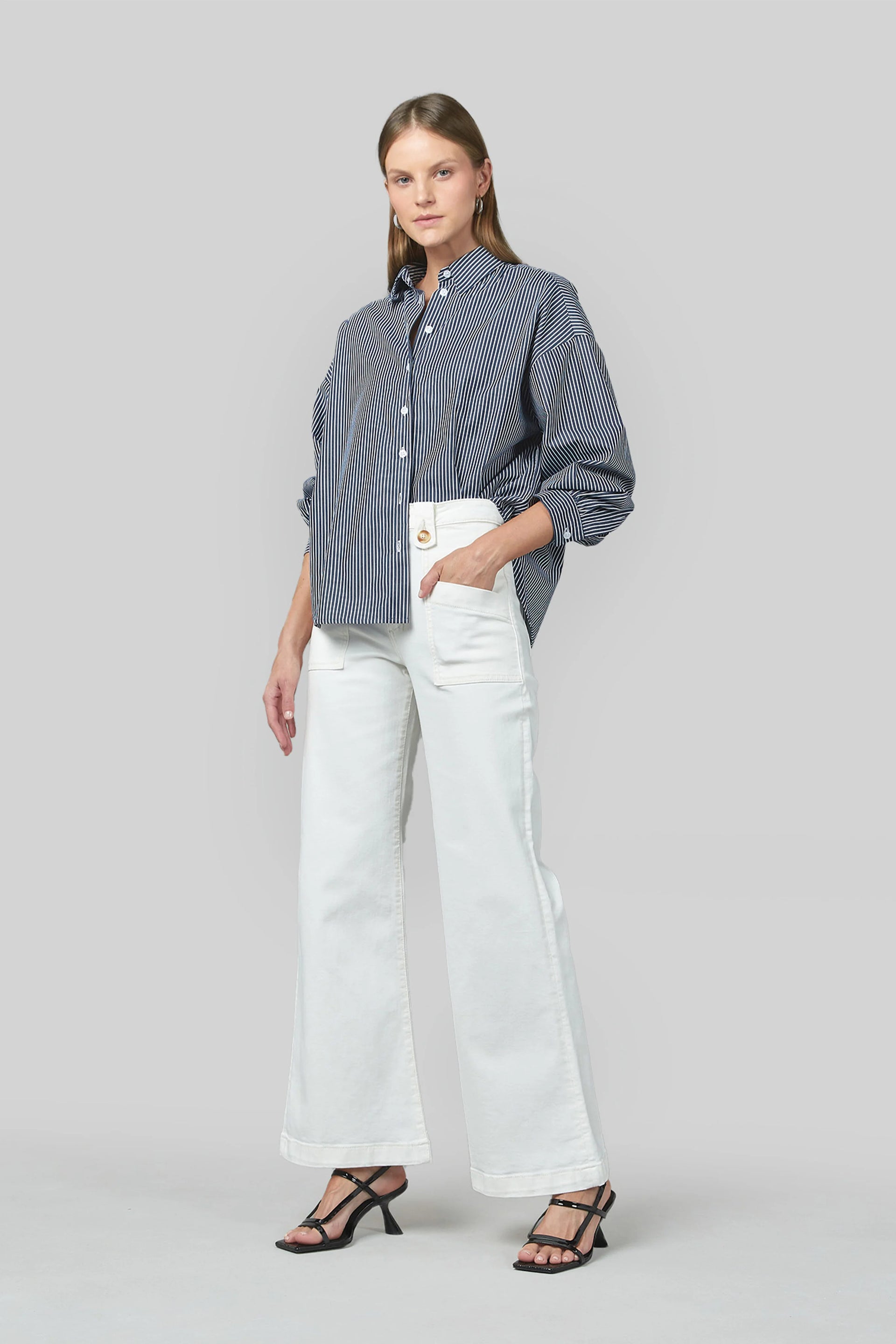 Elma Shirt | Navy Stripe | Dricoper