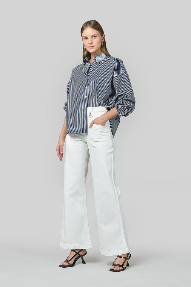 Elma Shirt | Navy Stripe | Dricoper