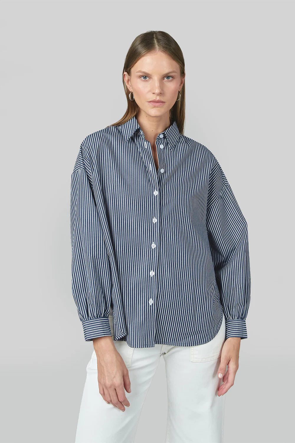 Elma Shirt | Navy Stripe | Dricoper