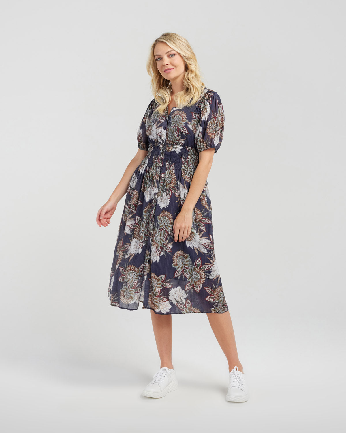 Maggie Dress | Navy Flora | Seduce