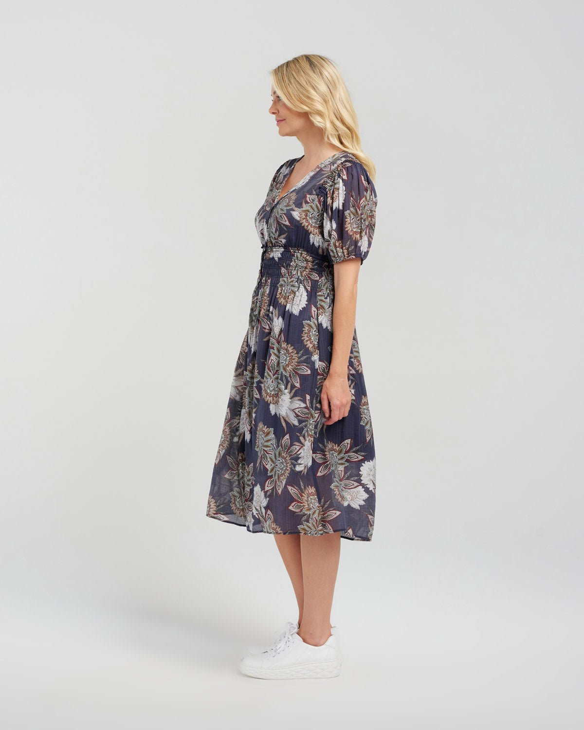 Maggie Dress | Navy Flora | Seduce