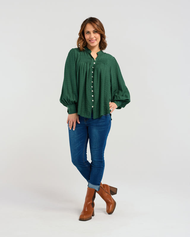 Gylnda Blouse | Forest Green | Seduce