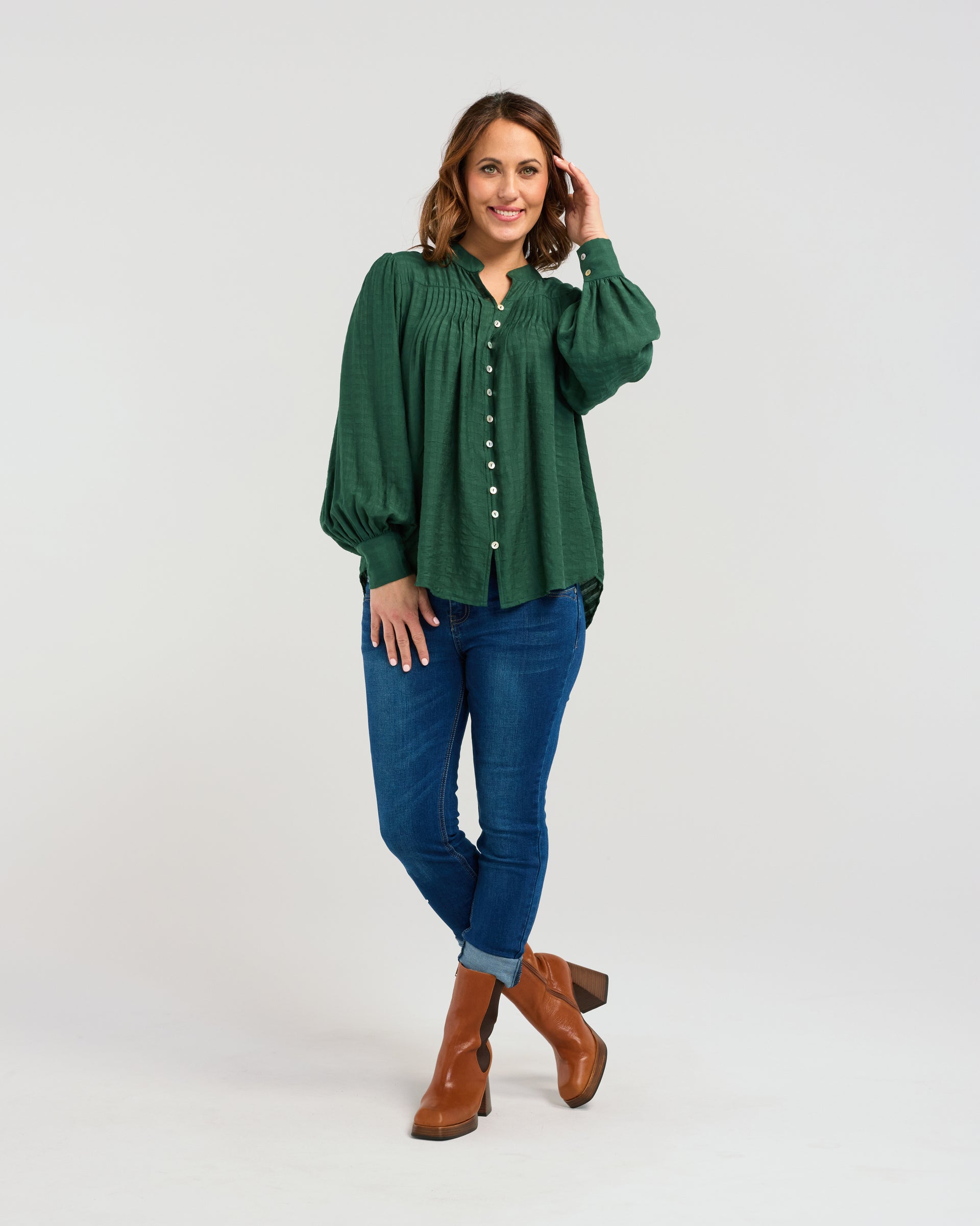 Gylnda Blouse | Forest Green | Seduce