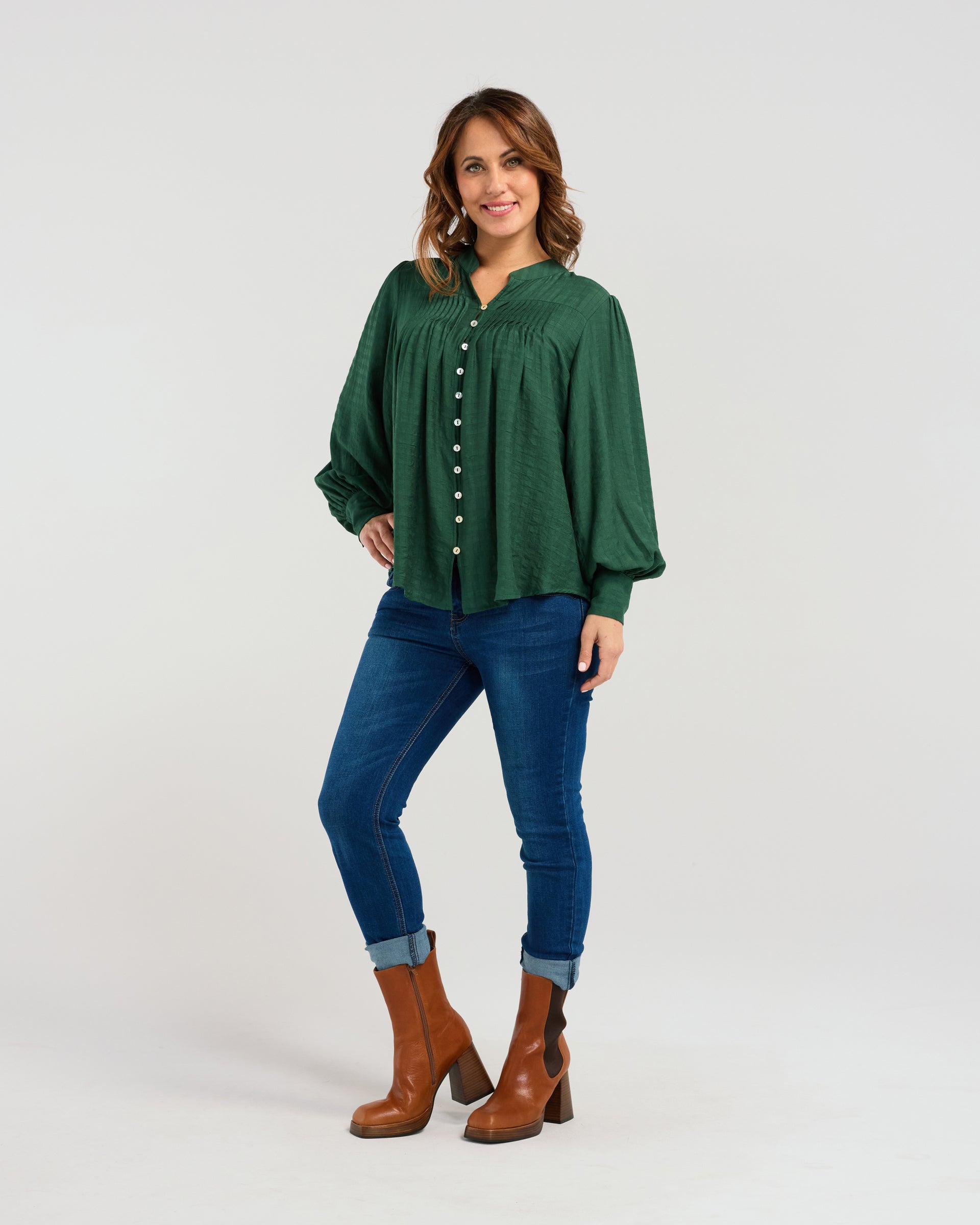 Gylnda Blouse | Forest Green | Seduce