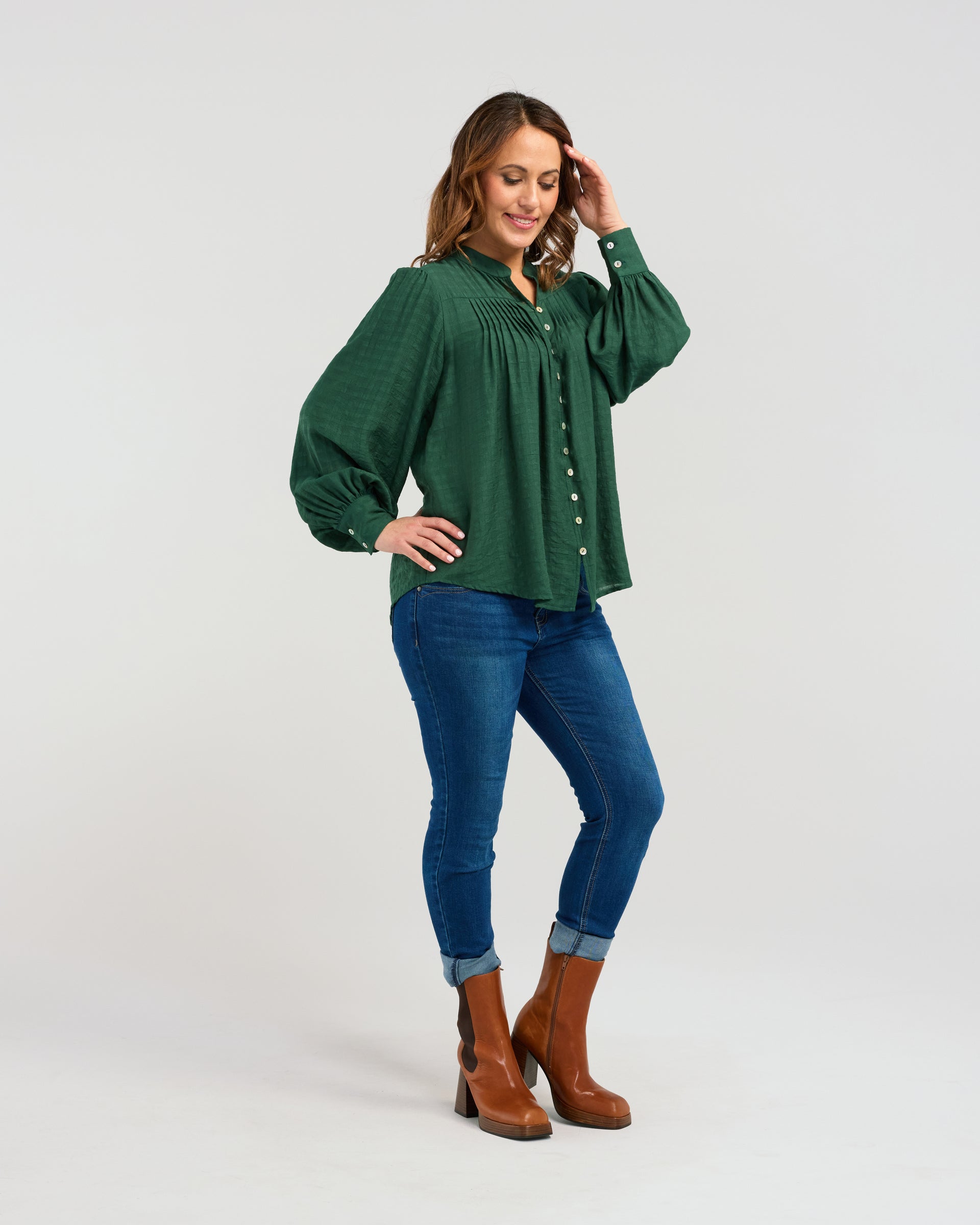 Gylnda Blouse | Forest Green | Seduce