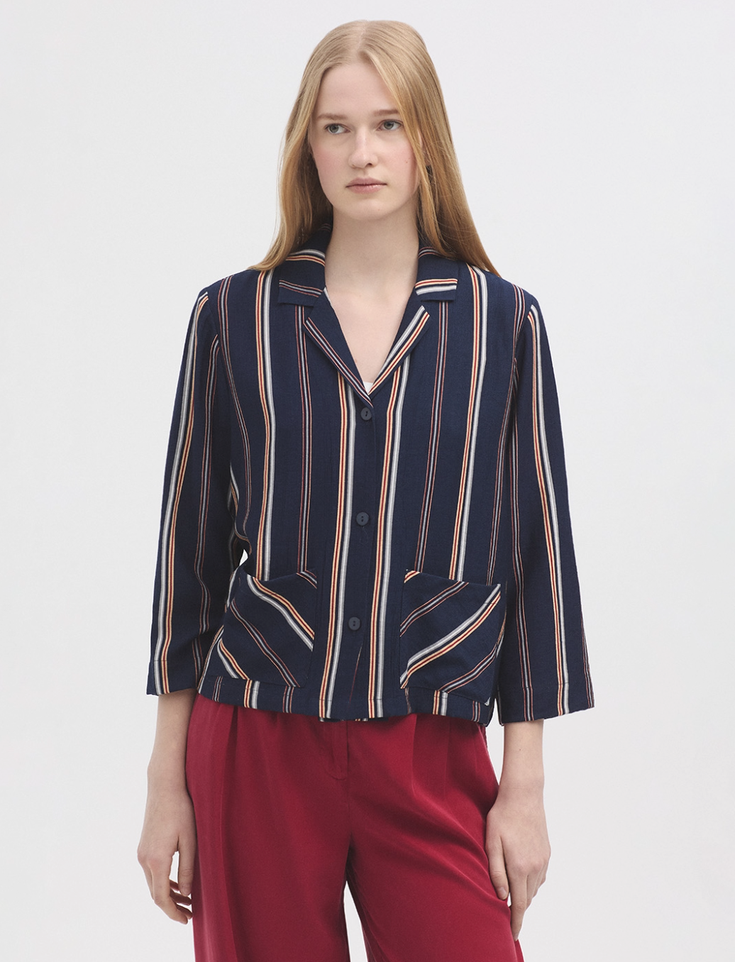 Tiny Stripes Blazer | Navy | Nice Things