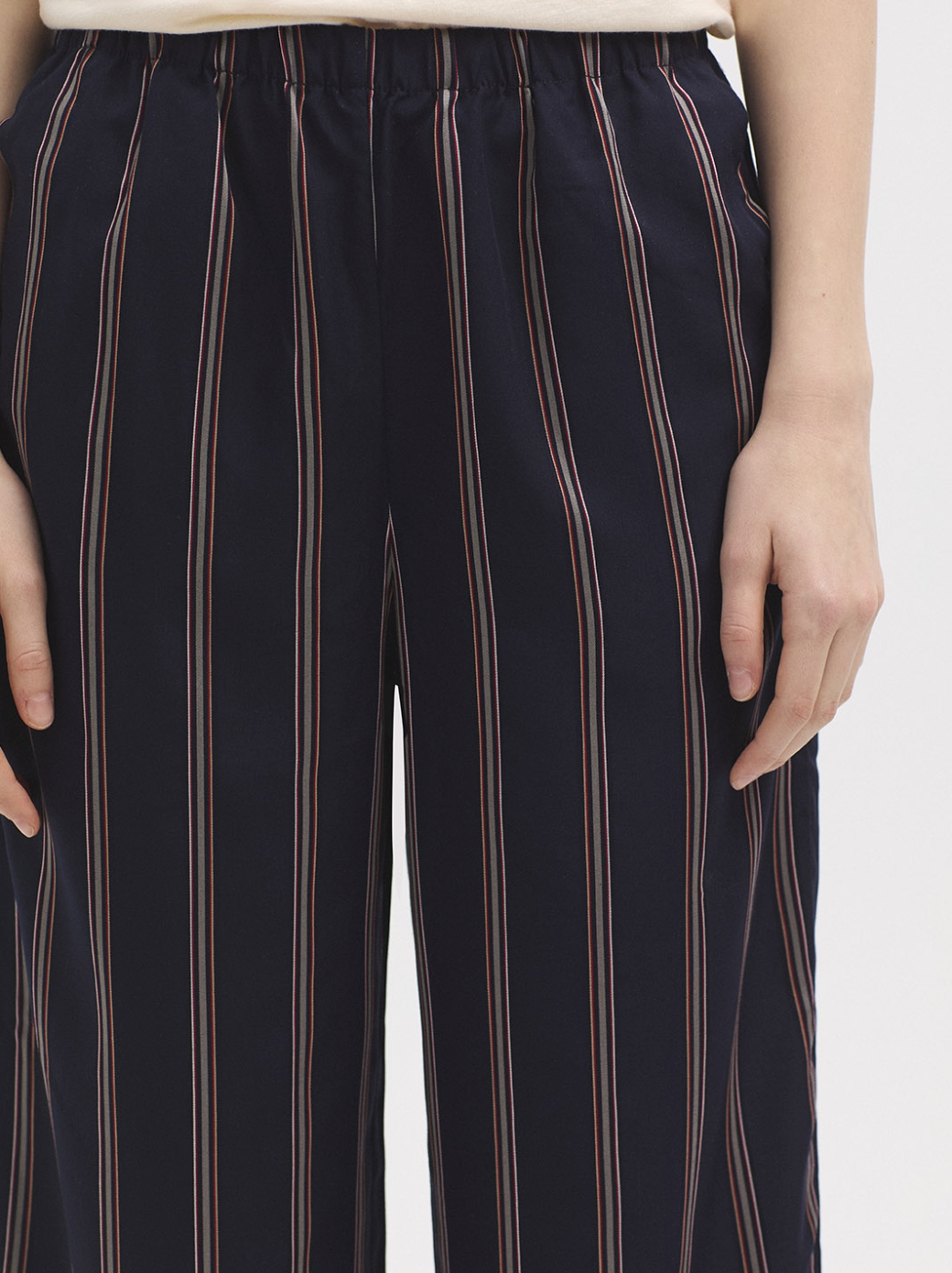 Tiny Stripes Trouser | Navy | Nice Things
