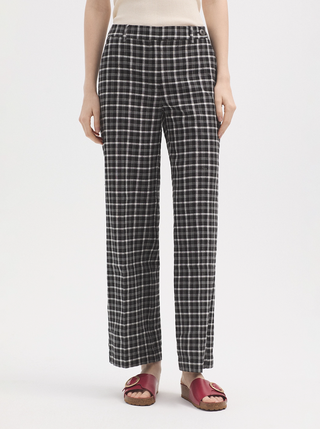 Linen Maxi Trousers | Check | Nice Things