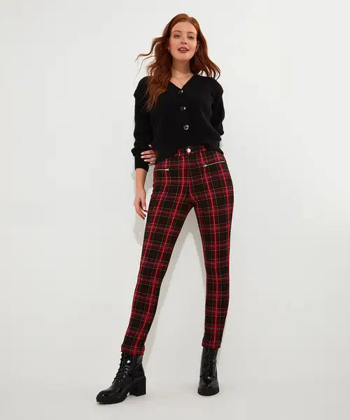 Rocker Check Trouser | Red | Joe Browns