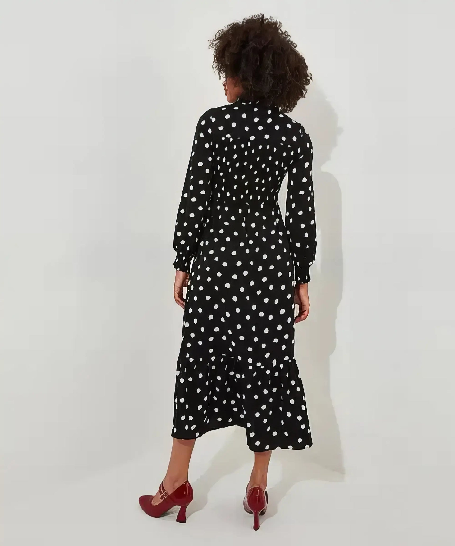 Serena Spot Dress | Black | Joe Browns