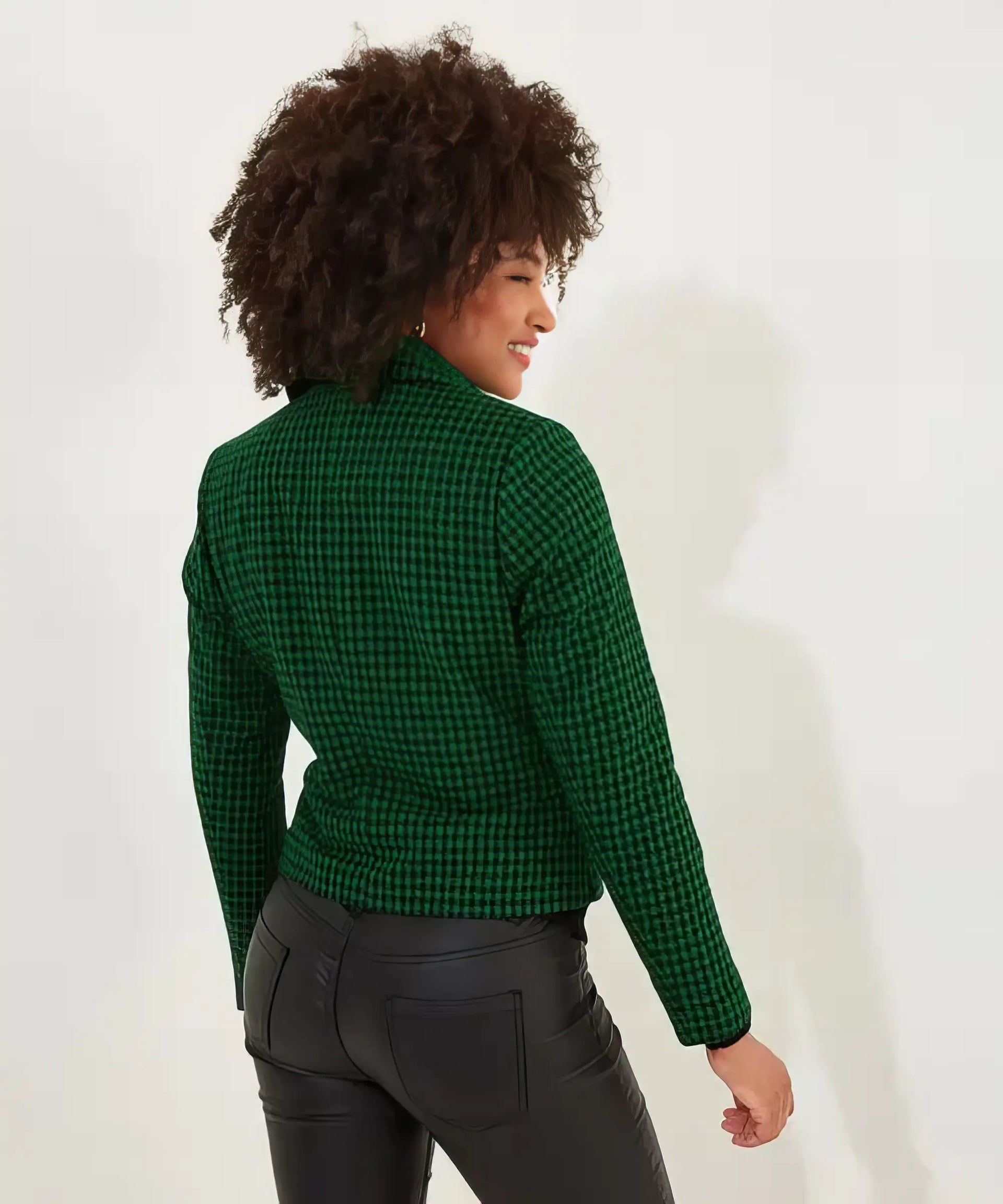 Meg Dogstooth Jacket | Green | Joe Browns