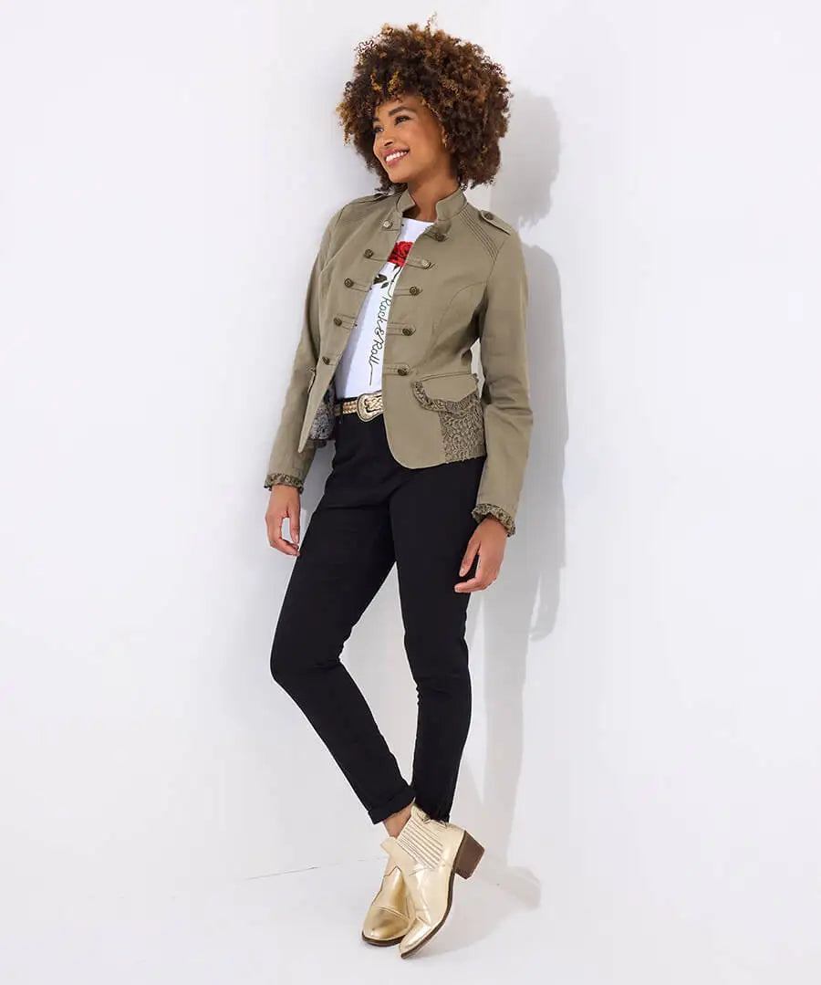 Marcie Cotton Military Jacket | Joe Browns