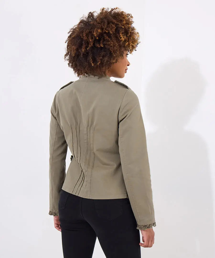 Marcie Cotton Military Jacket | Joe Browns