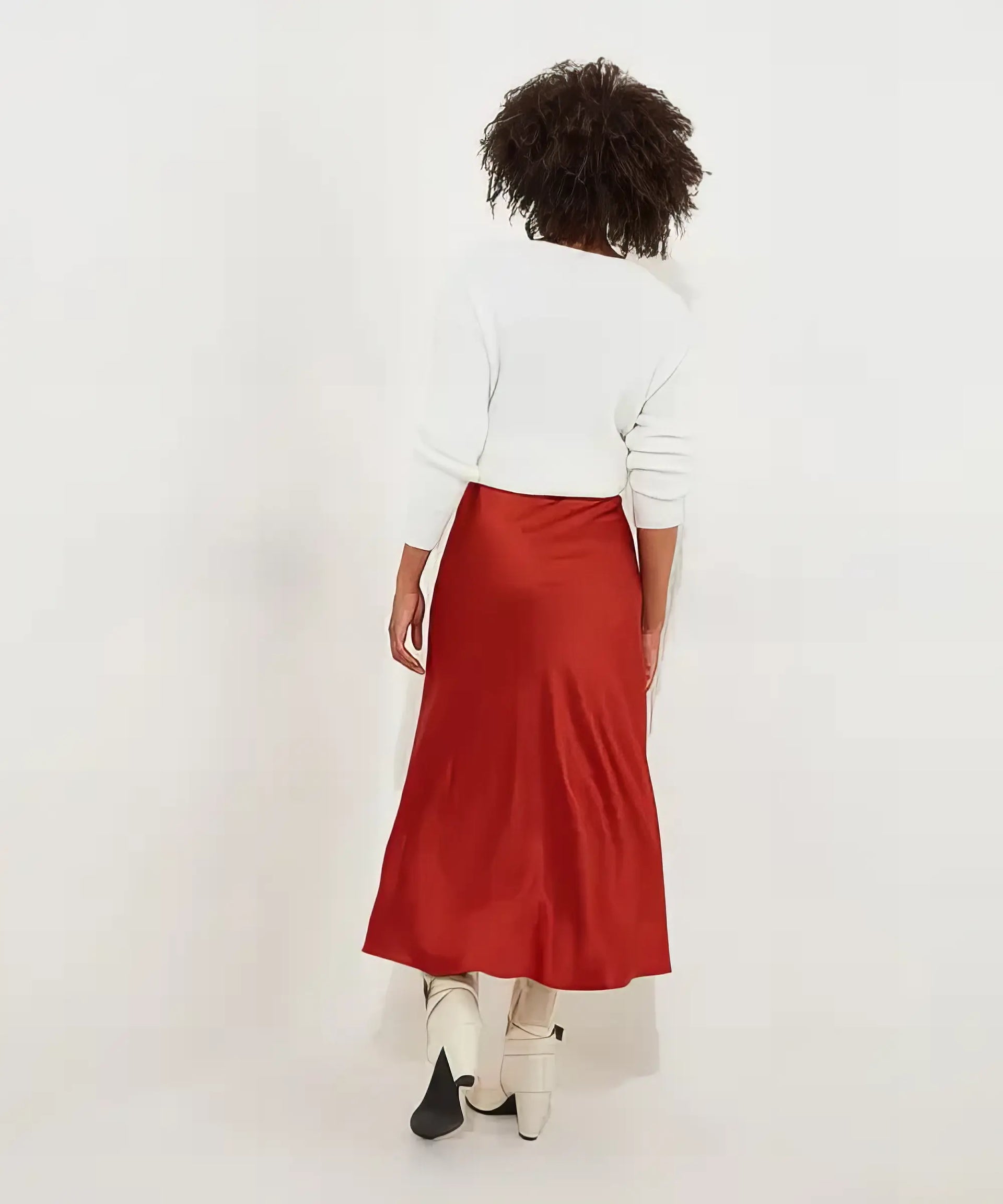 Autumn Days Satin Skirt | Rust | Joe Browns