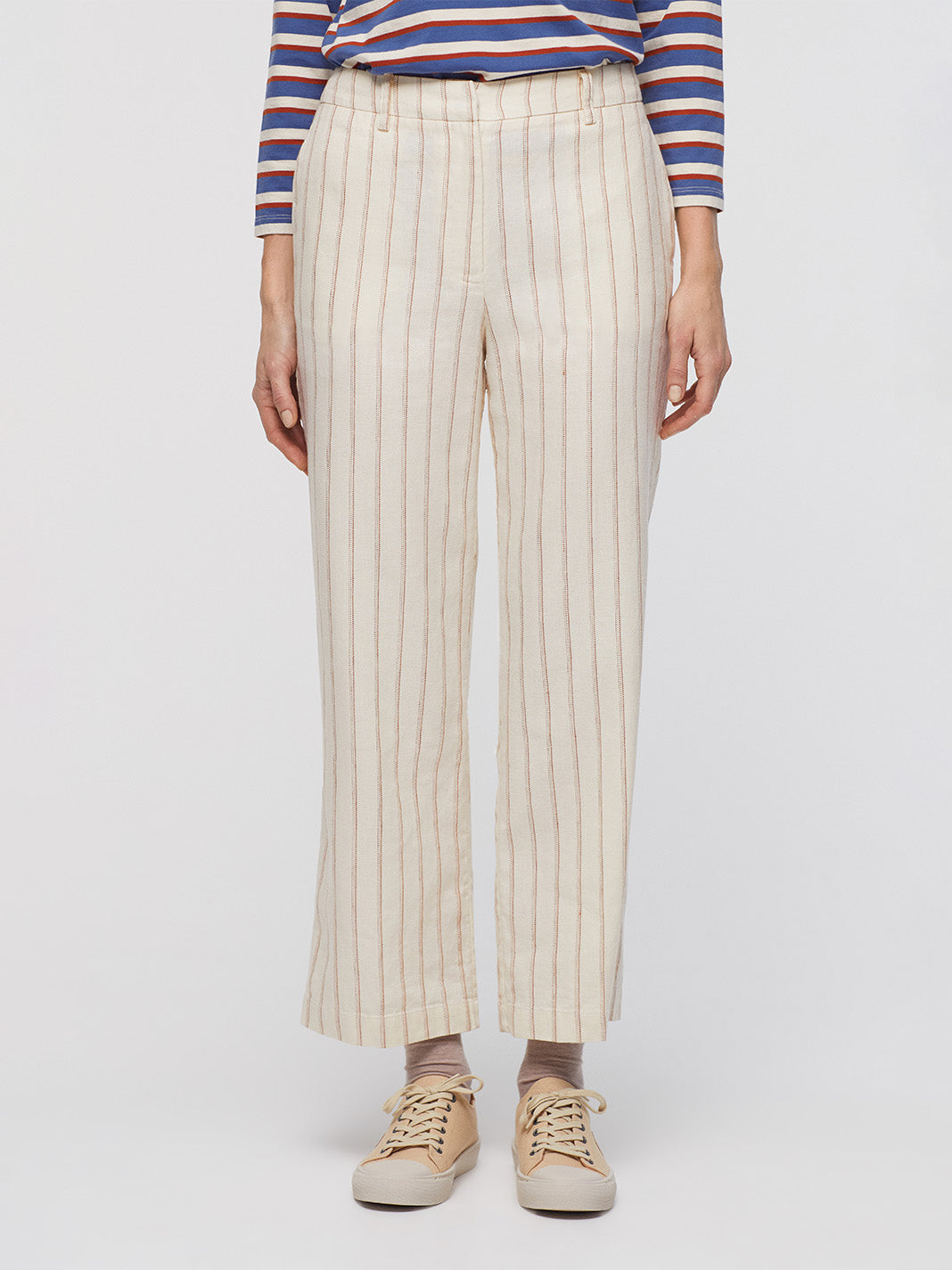 Multi Stripe Linen Trousers