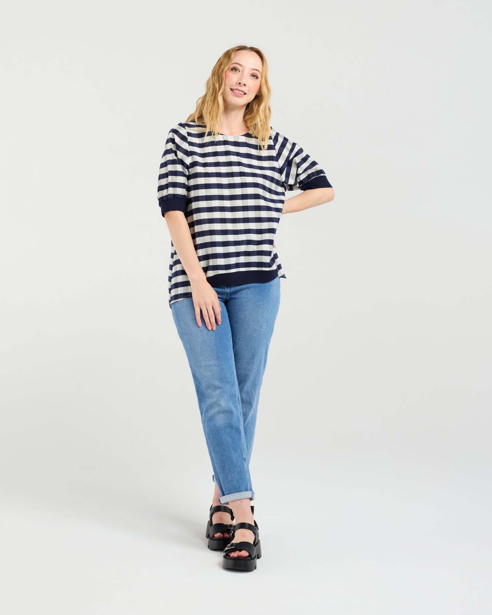 Havana Top | Navy Check | Zafina